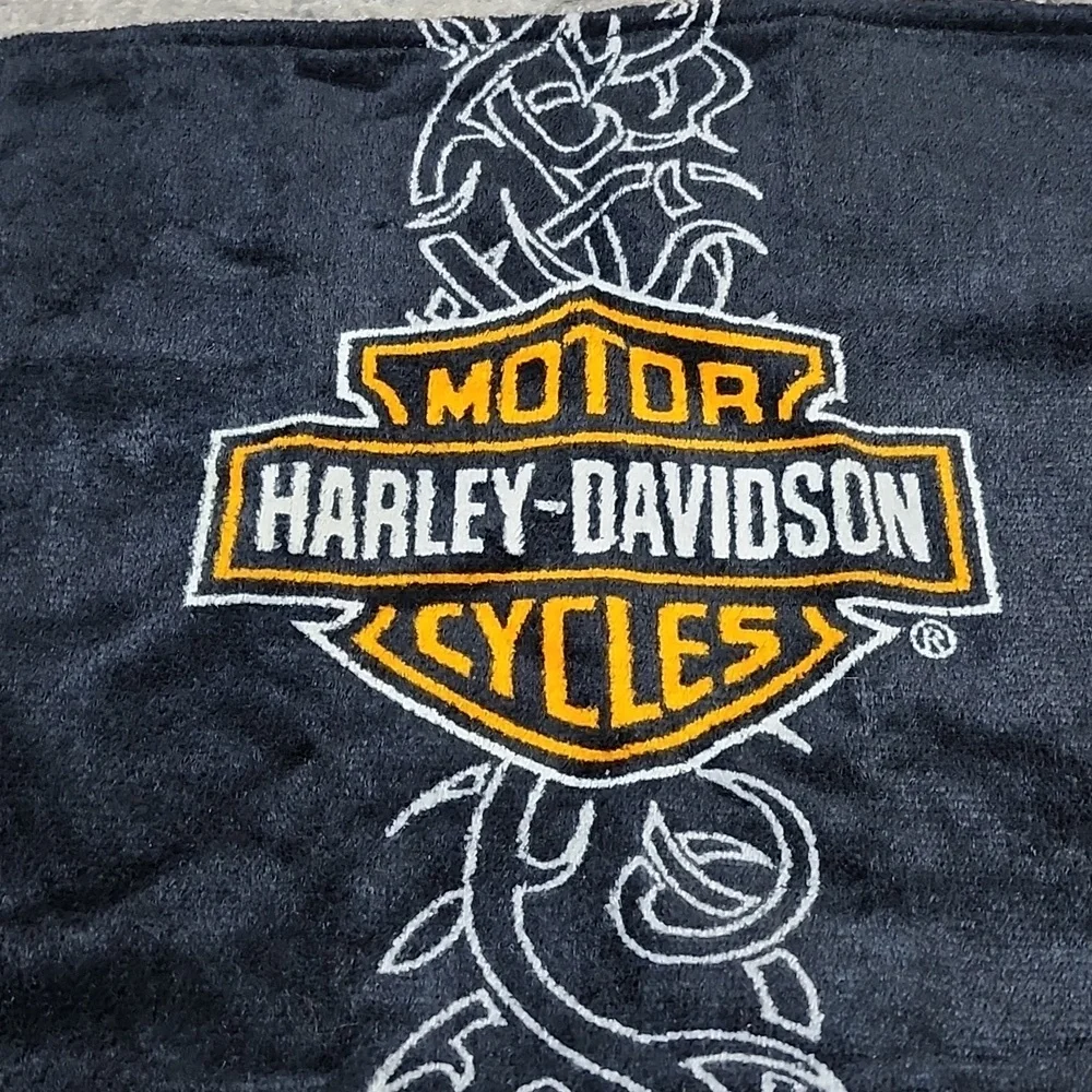 VINTAGE RARE HARLEY DAVIDSON WASHCLOTH HAND TOWEL TRIBAL BAR & SHIELD LO…